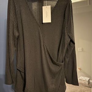 BloomChic Charcoal Knit Top